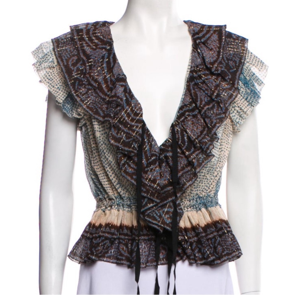 Ulla Johnson Multicolor Ruffled Blouse - image 1